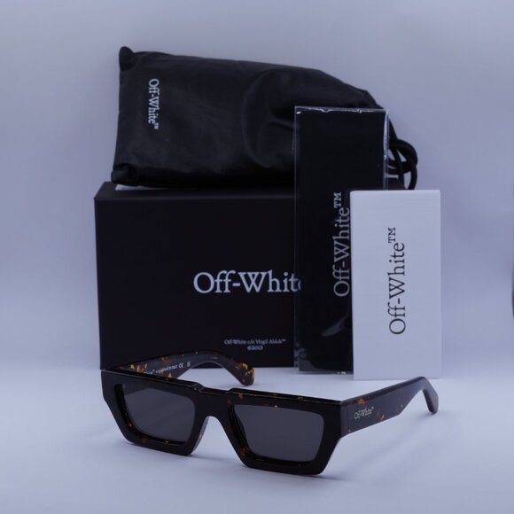 Off-White OERI129 MANCHESTER 6007 Rectangle Sunglasses – Havana/Grey - Picture 5 of 9